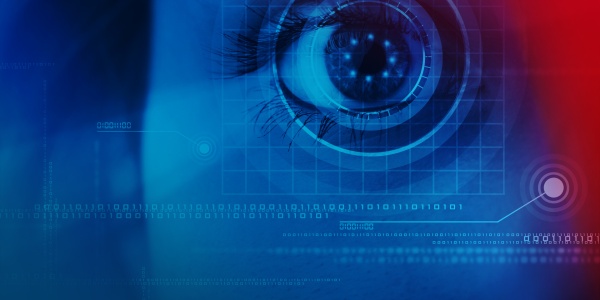 Human eye integrated into a digital screen